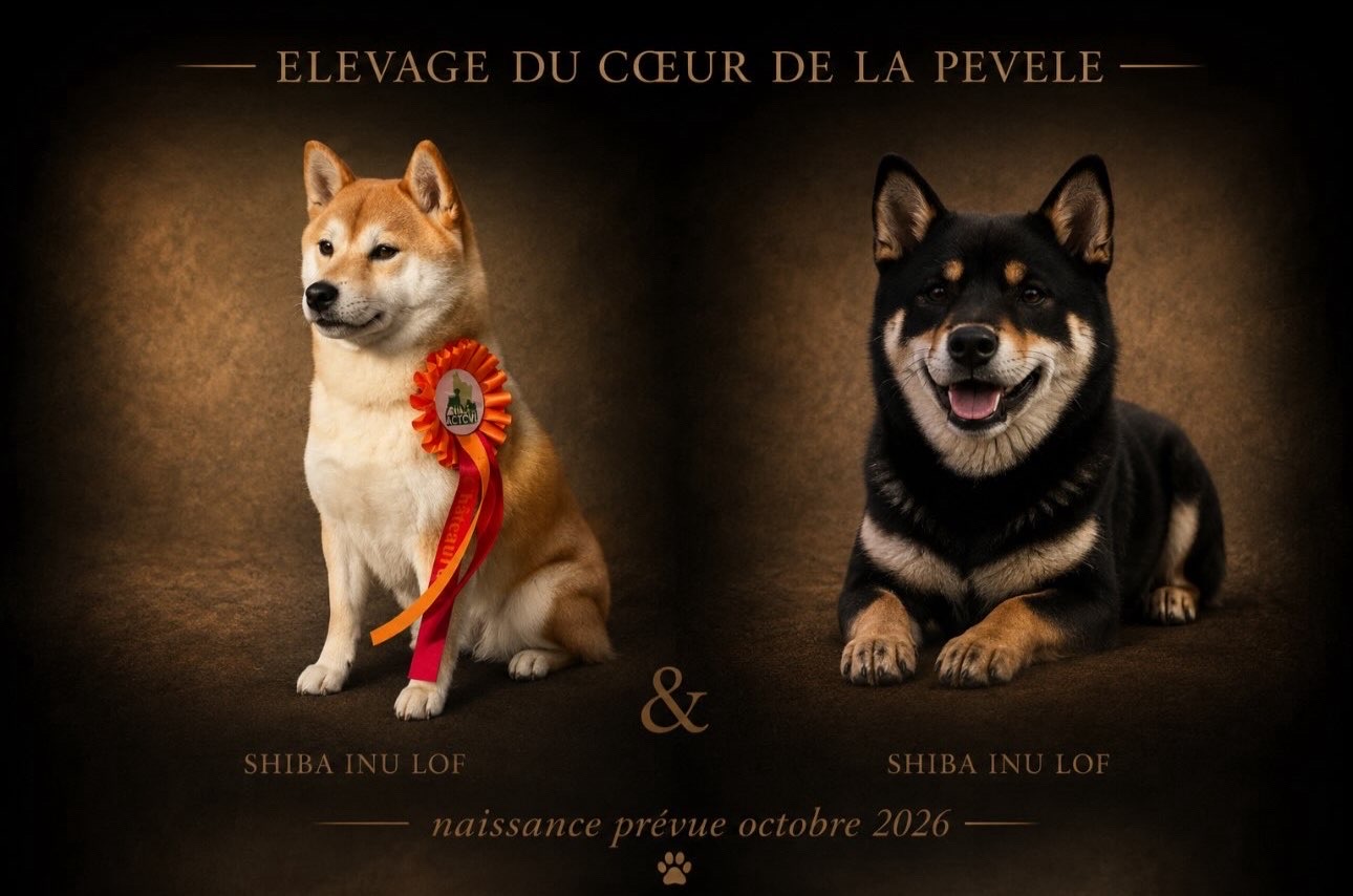 Visuel de la portée de Dolly, Shiba Inu LOF, naissance prévue en octobre 2026